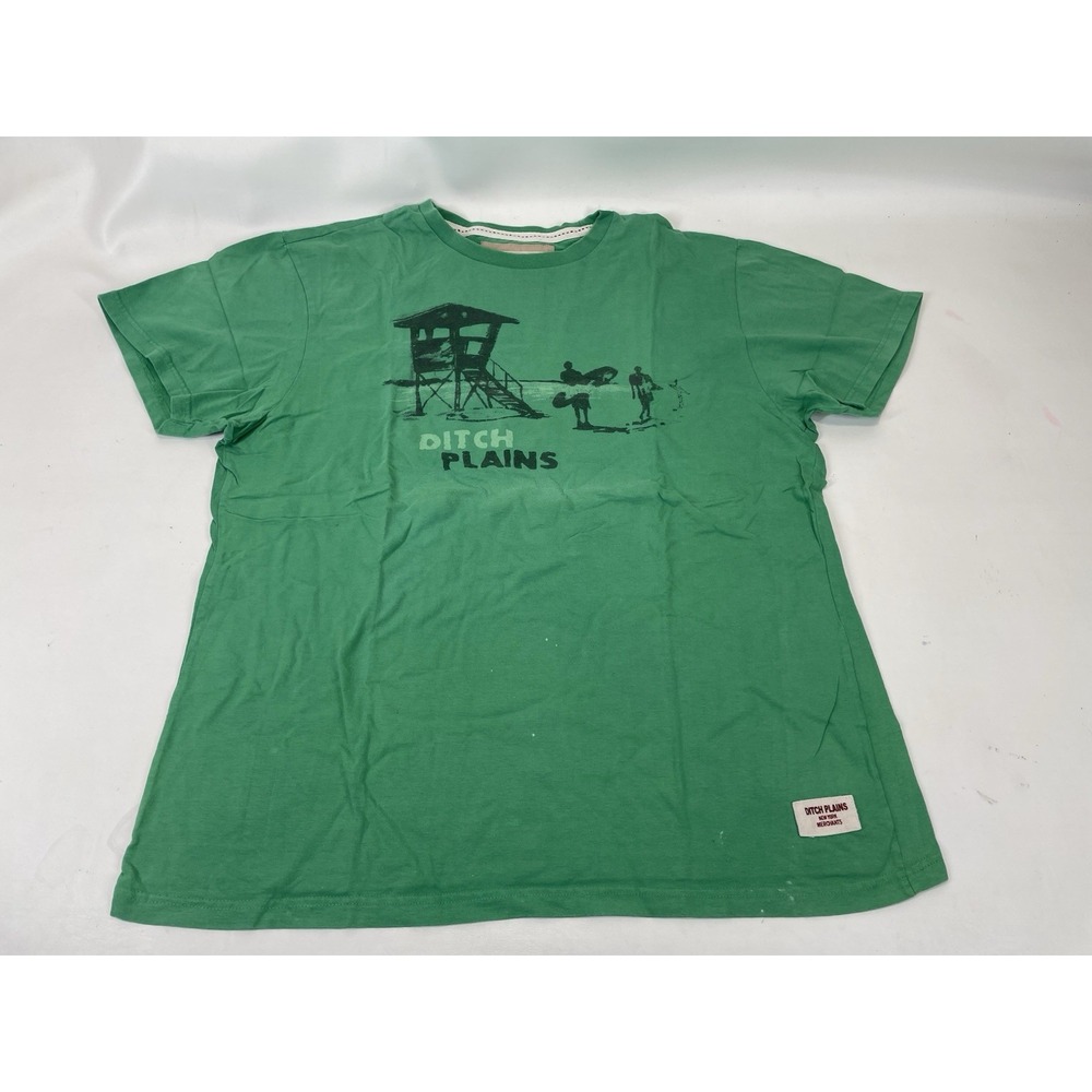 Ditch Plains Graphic T Shirt Short‎ Sleeve Crew Neck Mens Size 2XL Green